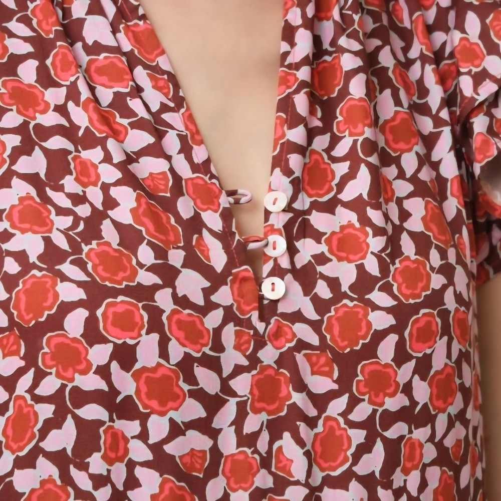 Omika Wilora Mini Dress Felice Orchid Sz Small Anthropologie Floral Cottage Core - Picture 4 of 15